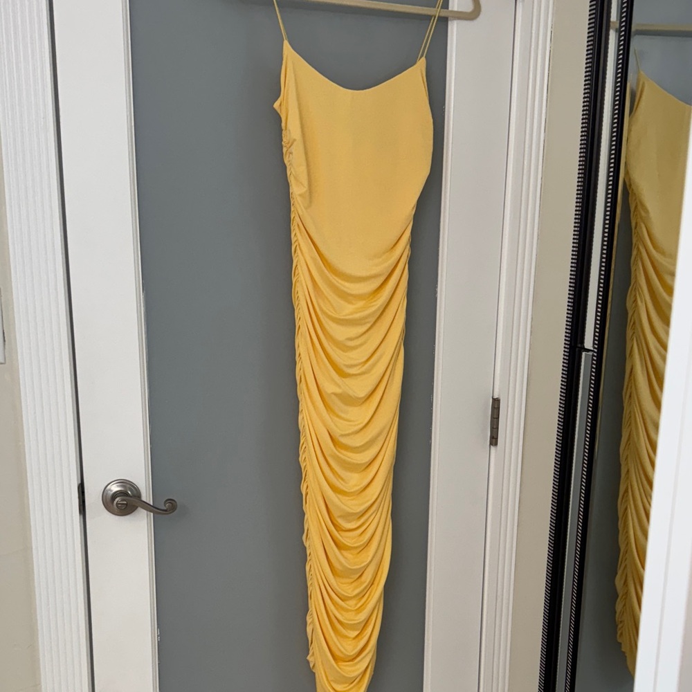 Oh Polly Strapless Dress in Sunny Yellow